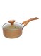 Aluminum Non-stick Covered Saucepan With Glass Lid Brown 18cm