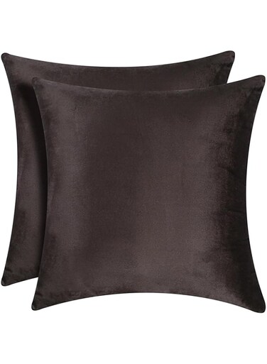 Eminence Home 2-Piece Vespera Dutch Velvet Cushion Cover 45x45cm (Charcole Grey), Supersoft High Qulity Velvet Fabric, Durable and Easycare, Machine Washable &amp; Quickdry, Fade Resistant, Wrinkle Free.