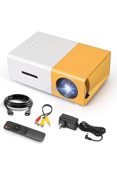 Compact and portable mini projector for displaying movies, videos, and images on any flat surface.