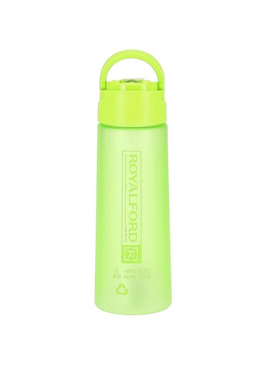 Royalford RF7579Gr 500ml Water Bottle - REUsable Water Bottle Wide Mouth With Hanging Clip   Button Lock Lid With Transparent Body   PeRFect While Travelling, Camping, Trekking &amp; More