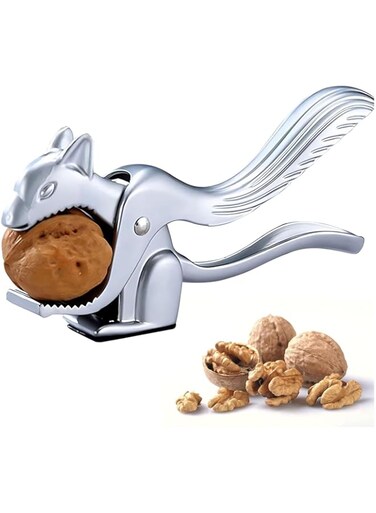 KASTWAVE Metal Nut Pliers, Metal Nutcracker, Squirrel Shape Walnut Cracker, Versatile Walnut and Seafood Opener Tool, Kitchen Gadget, for Pecans, Walnuts, and More