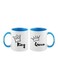 2-Piece King And Queen Printed Mug Blue/White/Black