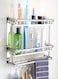 2 Layered Stainless Steel Wall Mounted Rack Silver 50x15.5x37cm