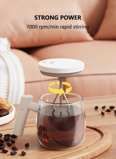 Self Stirring Coffee Mug Electric High Speed Mixing Cup With Lid Self Stirring Mug And Heated Coaster Set Rechargeable For Mixing Coffee High Borosilicate Glass Stirring Mug