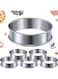 DELFINO 6 Pieces Muffin Tart Rings Double Rolled Tart Ring Stainless Steel Muffin Rings Metal Mousse Cake Pancake Ring Pastry Round Ring Mould for Home Food Making Cooking Baking Tool, 3.15 Inch