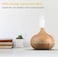 Cuisine Art Essential Oil Diffuser, 550ml Oil Diffuser with 4 Timer, Aromatherapy Diffuser with Auto Shut-Off Function, Cool Mist Humidifier BPA-Free for Bedroom Home, Brwon- White  Top