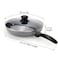 Wilson Non Stick Fry Pan with Glass Lid 20cm, Grey, Aluminium Cooking Pan, Induction &amp; Gas Compatible, Scratch Resistant Coating, Cool Touch Handle, Easy Clean Kitchen Cookware