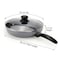 Wilson Non Stick Fry Pan with Glass Lid 26cm, Grey, Aluminium Cooking Pan, Induction &amp; Gas Compatible, Scratch Resistant Coating, Cool Touch Handle, Healthy Low Oil Kitchen Cookware