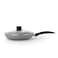 Wilson Non Stick Fry Pan with Glass Lid 26cm, Grey, Aluminium Cooking Pan, Induction &amp; Gas Compatible, Scratch Resistant Coating, Cool Touch Handle, Healthy Low Oil Kitchen Cookware