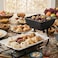 Shallow 2-Tier Home Serving Set Porcelain Ceramic Square Bowl&amp;Rectangular Platter - Multi-Level Food Tower for Appetizers&amp;Festive Hosting Space-Saving Stand (18cm &amp; 36cm, White &amp; Black)