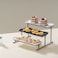 Shallow 3-Tier Porcelain Ceramic Serving Stand-31cm Stepped "Taqdeem" Set &ndash; Food Tower for Ramadan,Eid &amp; Festive Majlis - Mawaheen for Appetizers, Desserts&amp;Coffee Stations (White&amp;Black)