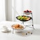 Shallow 3-Tier Porcelain Bowl Set with Stand &ndash; 15cm, 21cm &amp; 22cm Taqdeem Set-Food Tower for Home &amp; Majlis - Black &amp; White Mawaheen for Salads, Dips &amp; Coffee Station Hosting