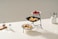 Shallow 3-Tier Porcelain Bowl Set with Stand &ndash; 15cm, 21cm &amp; 22cm Taqdeem Set-Food Tower for Home &amp; Majlis - Black &amp; White Mawaheen for Salads, Dips &amp; Coffee Station Hosting
