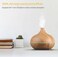 Cuisine Art Essential Oil Diffuser, 550ml Oil Diffuser with 4 Timer, Aromatherapy Diffuser with Auto Shut-Off Function, Cool Mist Humidifier BPA-Free for Bedroom Home, Dark Brwon- White  Top