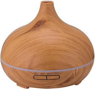 Cuisine Art Essential Oil Diffuser, 550ml Oil Diffuser with 4 Timer, Aromatherapy Diffuser with Auto Shut-Off Function, Cool Mist Humidifier BPA-Free for Bedroom Home, Brwon