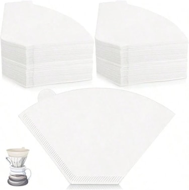 Cuisine Art 100 Count Disposable Coffee Paper Filters 2-4 cups, V60 Coffee Filters Cone Unbleached Disposable Coffee Filters, Cone Paper Fits for Drip and Compatible with Pour Over Coffee Maker