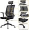 Cuisine Art Office Chair, Comfort Ergonomic Height Adjustable Desk Chair with Lumbar Support Backrest &amp; Headrest and Armrest 80X70X125Cm Black