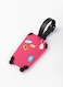 Luggage Tag with Name ID Card, Personalized Identifier ID Labels, Flexible PVC Travel Tags, Secure Travel Luggage Labels for Baggage Identity, Suitcase Tag &ndash; Trolley Shape, Pink 6-Piece Set