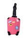 Luggage Tag with Name ID Card, Personalized Identifier ID Labels, Flexible PVC Travel Tags, Secure Travel Luggage Labels for Baggage Identity, Suitcase Tag &ndash; Trolley Shape, Pink 6-Piece Set