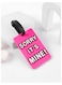 Luggage Tag with Name ID Card, Personalized Identifier ID Labels, Flexible PVC Travel Tags, Secure Travel Luggage Labels for Baggage, Suitcase Tag  &ndash; "Sorry, It's Mine" Design, Pink 6-Piece Set