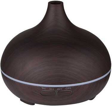 Cuisine Art Essential Oil Diffuser, 550ml Oil Diffuser with 4 Timer, Aromatherapy Diffuser with Auto Shut-Off Function, Cool Mist Humidifier BPA-Free for Bedroom Home, Dark Brwon