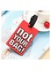 Luggage Tag with Name ID Card, Personalized Identifier ID Labels, Flexible PVC Travel Tags, Secure Travel Luggage Labels for Baggage Identity, Suitcase Tag  &ndash; "NOT YOUR BAG" Text, Red
