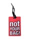 Luggage Tag with Name ID Card, Personalized Identifier ID Labels, Flexible PVC Travel Tags, Secure Travel Luggage Labels for Baggage Identity, Suitcase Tag  &ndash; "NOT YOUR BAG" Text, Red