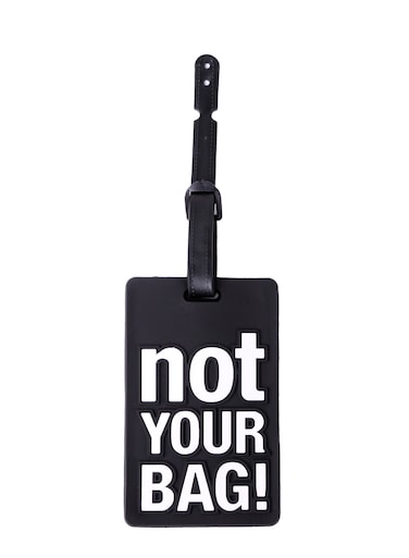 Luggage Tag with Name ID Card, Personalized Identifier ID Labels, Flexible PVC Travel Tags, Secure Travel Luggage Labels for Baggage Identity, Suitcase Tag  &ndash; "Not Your Bag" Text, Black