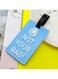 Luggage Tag with Name ID Card, Personalized Identifier ID Labels, Flexible PVC Travel Tags, Secure Travel Luggage Labels for Baggage Identity, Suitcase Tag  &ndash; "Not Your Bag" Text, Light Blue