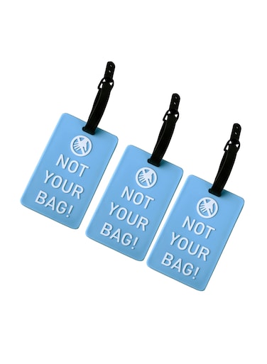 Luggage Tag with Name ID Card, Personalized Identifier ID Labels, Flexible PVC Travel Tags, Secure Travel Luggage Labels for Baggage, Suitcase Tag  &ndash; "Not Your Bag" Text, Light Blue 3-Piece Set