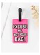 Luggage Tag with Name ID Card, Personalized Identifier ID Labels, Flexible PVC Travel Tags, Secure Travel Luggage Labels for Baggage Identity, Suitcase Tag  &ndash; "Excuse Me, Not Your Bag" Design, Pink