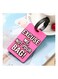 Luggage Tag with Name ID Card, Personalized Identifier ID Labels, Flexible PVC Travel Tags, Secure Travel Luggage Labels for Baggage Identity, Suitcase Tag  &ndash; "Excuse Me, Not Your Bag" Design, Pink