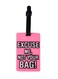 Luggage Tag with Name ID Card, Personalized Identifier ID Labels, Flexible PVC Travel Tags, Secure Travel Luggage Labels for Baggage Identity, Suitcase Tag  &ndash; "Excuse Me, Not Your Bag" Design, Pink