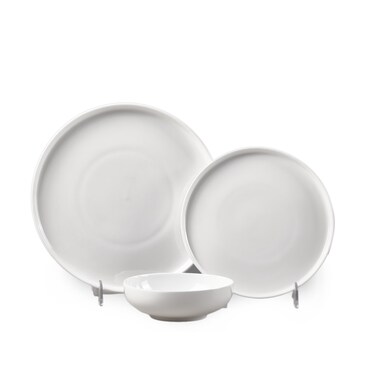 Cuisine Art JUDY 18PCS Bone China Dinner Set &ndash; Premium White Plates &amp; Bowls   6 Dinner Plates, 6 Side Plates, 6 Deep Bowls   Elegant, Durable Tableware for Daily Use &amp; Special Occasions