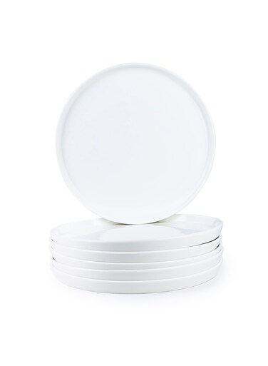 Cuisine Art Aden Bone China Dinner Plate Set for Every Meals - 6 Pieces   27cm Dinner Plate, White   Elegant, Durable &amp; Microwave Safe, Durable Tableware for Home &amp; Kitchen