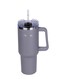 Nessan Double Wall Stainless Steel Vacuum Insulated Travel Mug Tumbler with Dual Function Lid and Straw for Water, Iced Tea or Hot Coffee, Smoothie and More (Grey, 1200ml)