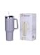 Nessan Double Wall Stainless Steel Vacuum Insulated Travel Mug Tumbler with Dual Function Lid and Straw for Water, Iced Tea or Hot Coffee, Smoothie and More (Grey, 1200ml)