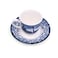 Claytan Halcyon Blue 200 ml Porcelain Coffee &amp; Tea Cup with Matching Saucer (Set Of 1)