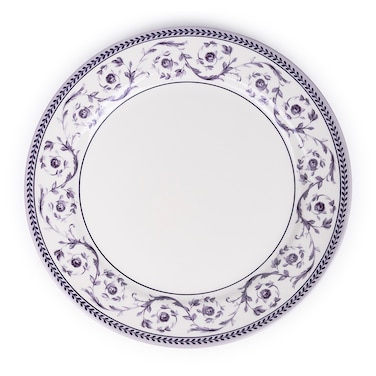 Claytan Callista 10.5 inch Ceramic Dinner Plate (Purple &amp; White, Set Of 1)
