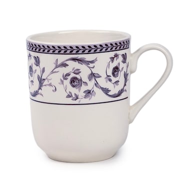 Claytan Callista 370 ml Ceramic Mug (Purple &amp; White, Set Of 1)