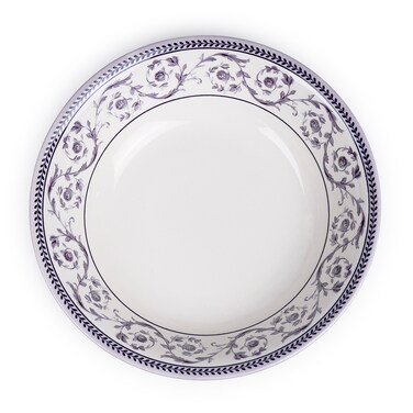 Claytan Callista Purple 9.2-Inch Porcelain Salad Bowl (Purple &amp; White, Set Of 1)