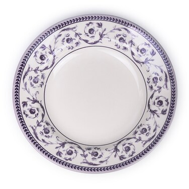 Claytan Callista 9.1 inch Ceramic Soup Plate (Purple &amp; White, Set Of 1)