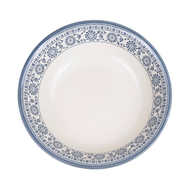 Claytan Plethora 9 inch Ceramic Salad Bowl (Grey &amp; White, Set of 1)