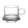 Doyalex Glass Coffee Cup &amp; Saucer Set - 80ml, 12-Pieces, Transparent (CS-038A)