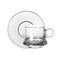 Doyalex Glass Coffee Cup &amp; Saucer Set - 80ml, 12-Pieces, Transparent (CS-038B)
