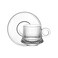 Doyalex Glass Coffee Cup &amp; Saucer Set - 80ml, 12-Pieces, Transparent (CS-038C)