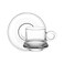 Doyalex Glass Tea Cup &amp; Saucer Set - 190ml, 12-Pieces, Transparent (CS-058A)