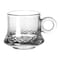 Doyalex Glass Tea Cup &amp; Saucer Set - 190ml, 12-Pieces, Transparent (CS-058B)
