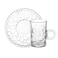 Doyalex Glass Istikan Tea Cup &amp; Saucer Set - 120ml, 12 Pieces, Transparent  (CS-158C)