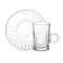 Doyalex Glass Istikan Tea Cup &amp; Saucer Set - 120ml, 12 Pieces, Transparent  (CS-158D)